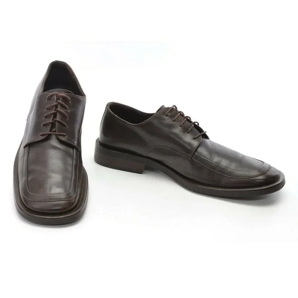 Men Via Spiga Brown Leather Blucher Oxfords 10 M